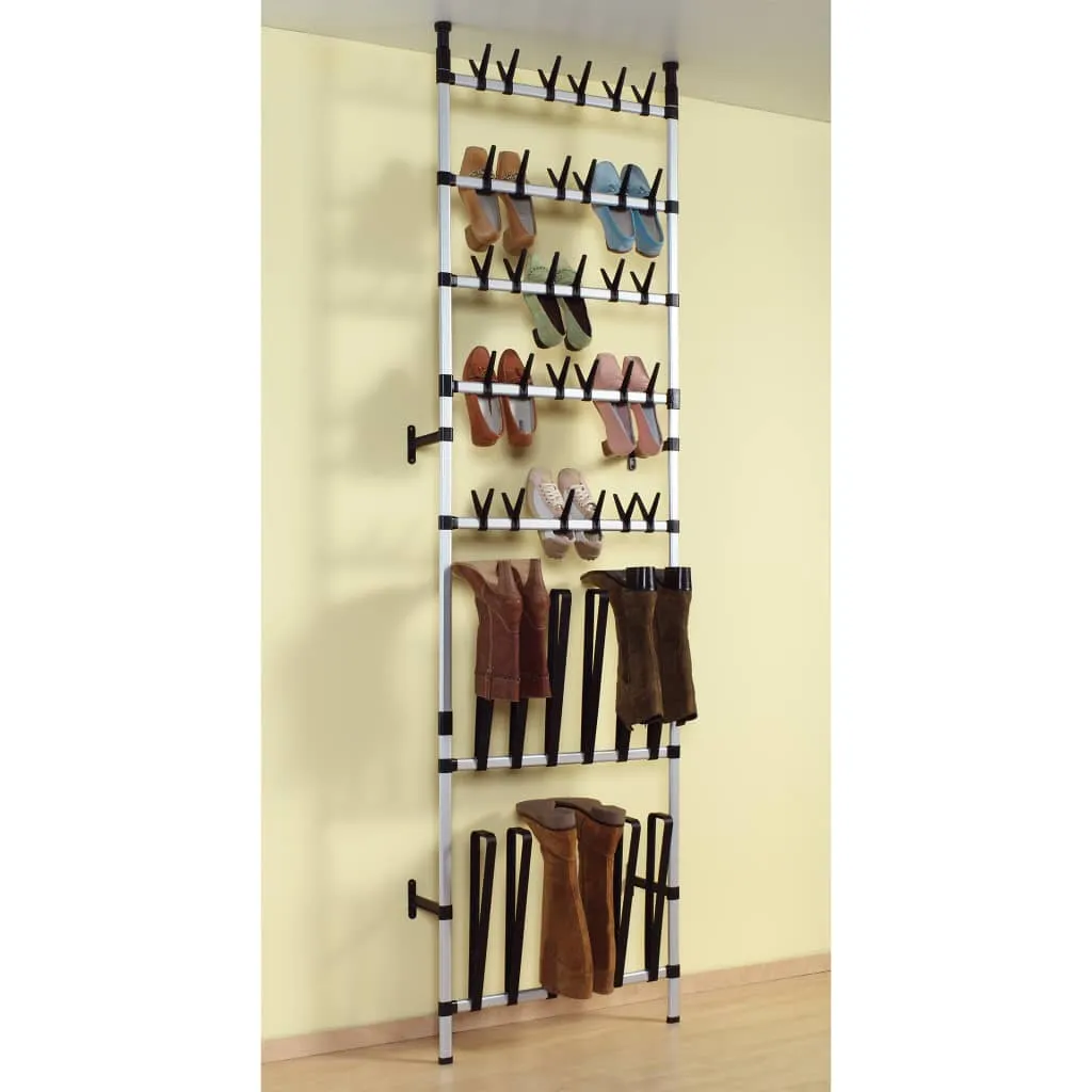 Telescopic Shoe Rack with Rods Aluminium