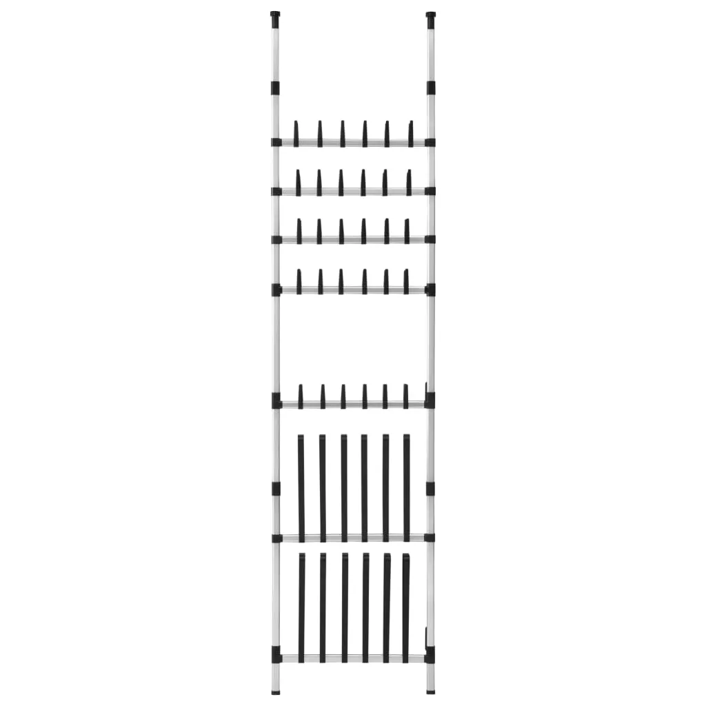 Telescopic Shoe Rack with Rods Aluminium