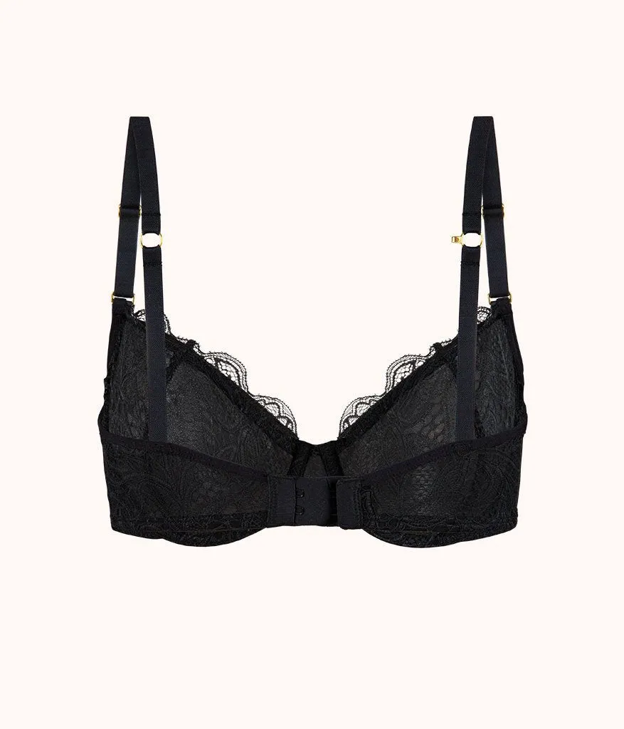 The Unlined Lace Bra: Jet Black