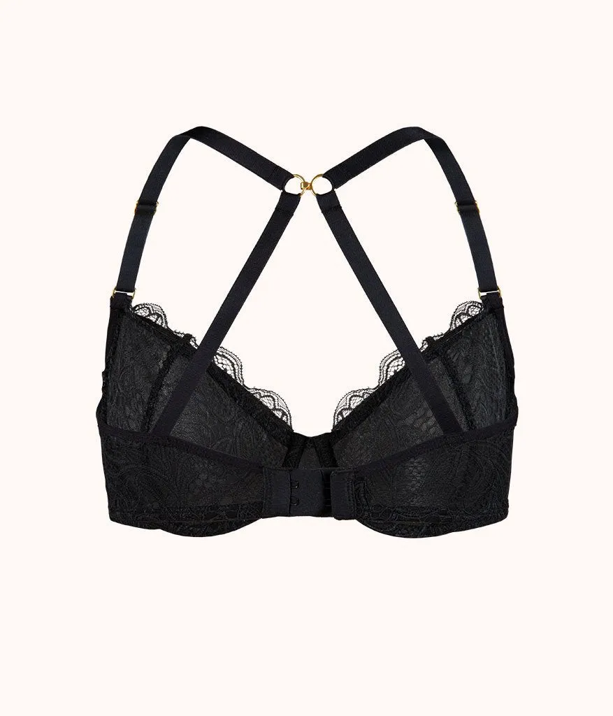 The Unlined Lace Bra: Jet Black