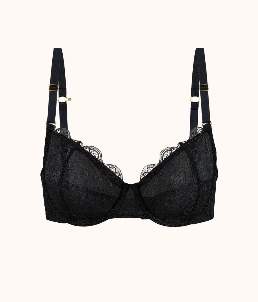 The Unlined Lace Bra: Jet Black