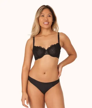 The Unlined Lace Bra: Jet Black