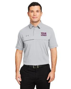 Under Armour Mens Title Branded Polos, Halo Grey