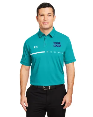 Under Armour Mens Title Customized Polos, Castle Teal