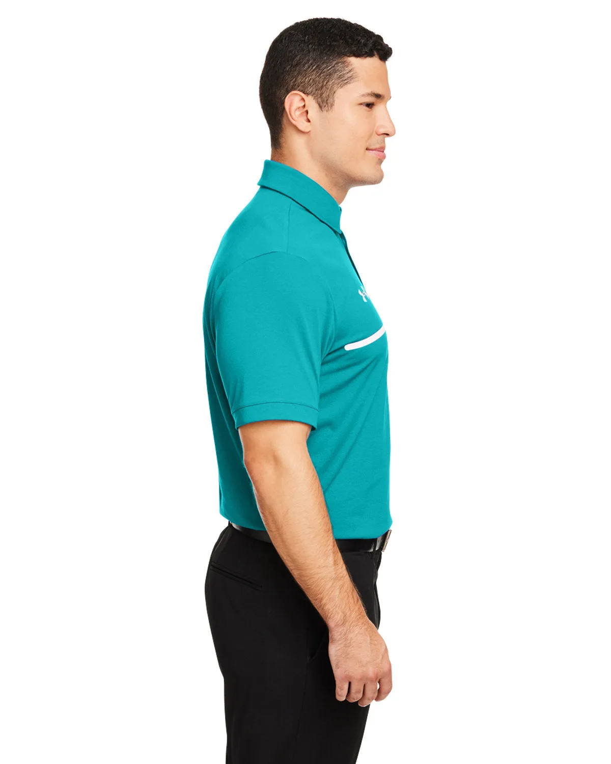 Under Armour Mens Title Customized Polos, Castle Teal